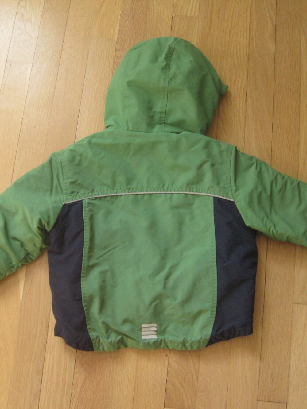 Lands’ End Toddler's Hooded Winter Jacket Size 4T Green Navy Fleeced - Picture 3 of 10